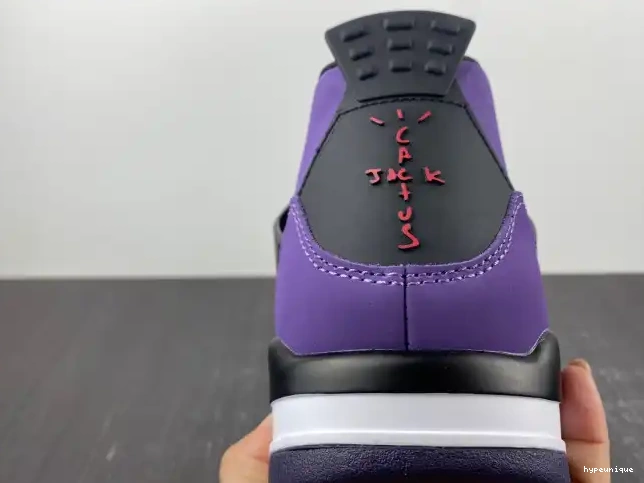 HYPE and Travis Scott LN4 4 Family) (Friends 766296 Retro Jordan Purple 0608